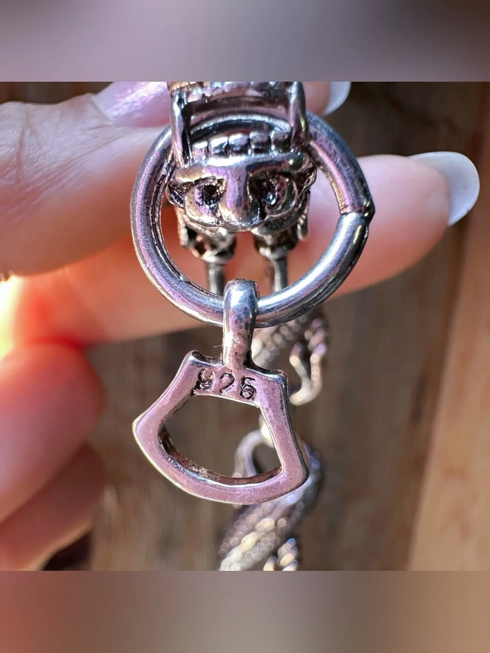 Men’s 925 Sterling Silver Dragon Link Bracelet